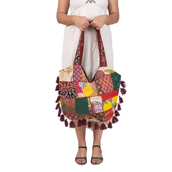 Product_Summary_Rajasthani_Embroidered_Women_S_Shoulder_Bag_Large_Multicoloured_Pure_Cotton_Tote_Bag_Handmade_Patchwork_Design_15_Litre_Capacity_With_Zipper_Closure