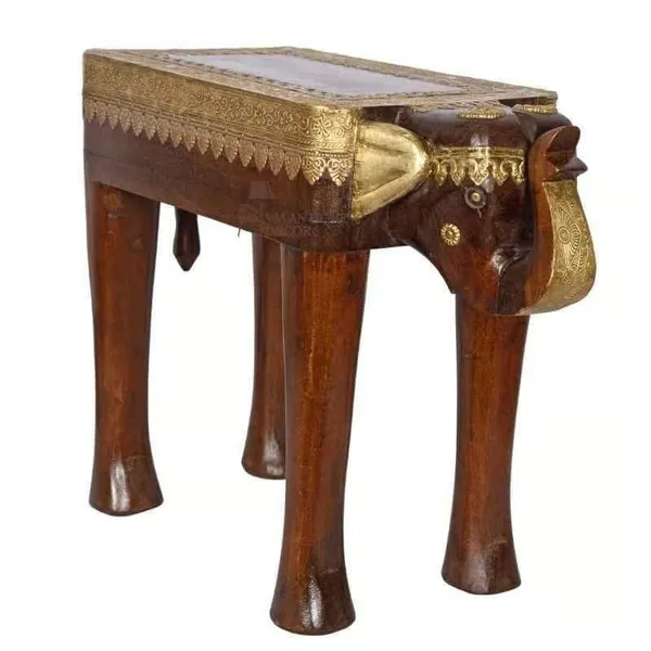 Coffee_Table_Brass_Embossed_Wooden_Cocktail_Home_Decors_Lamp_Table_Showpiece_Elephant_Table_Brown