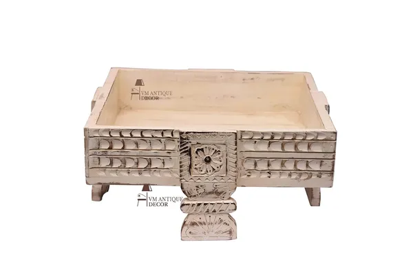 Wooden_Round_Carved_Chakki_Bowl_Coffee_Table_With_Removable_Tray_Top_Rustic_Farmhouse_Accent_Table_Decorative_Ottoman_Serving_Tray_Fruit_Basket_Stand_Antique_White_45x45x20_Cm