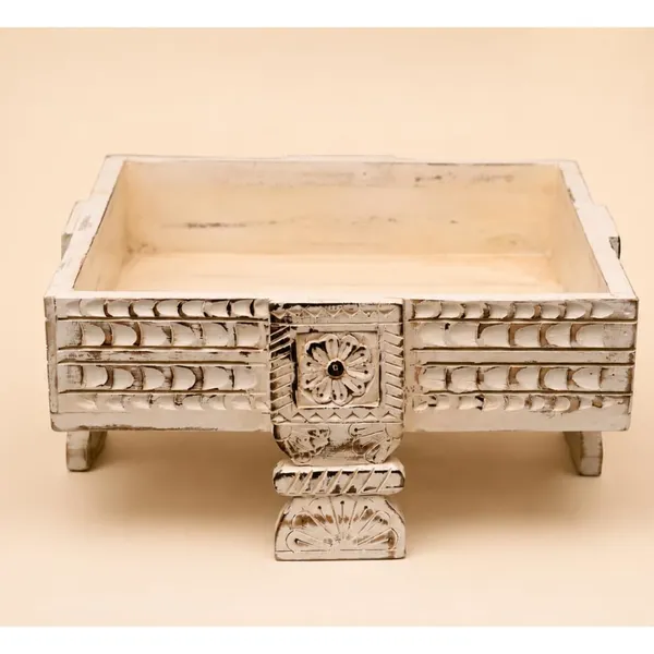Wooden_Round_Carved_Chakki_Bowl_Coffee_Table_With_Removable_Tray_Top_Rustic_Farmhouse_Accent_Table_Decorative_Ottoman_Serving_Tray_Fruit_Basket_Stand_Antique_White_45x45x20_Cm