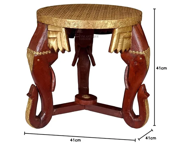 Coffee_Table_Brass_Embossed_Wooden_Cocktail_Home_Decors_Lamp_Table_Showpiece_Elephant_Table_Multiround