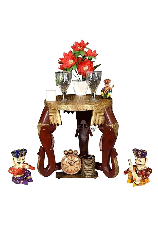 Coffee_Table_Brass_Embossed_Wooden_Cocktail_Home_Decors_Lamp_Table_Showpiece_Elephant_Table_Multiround