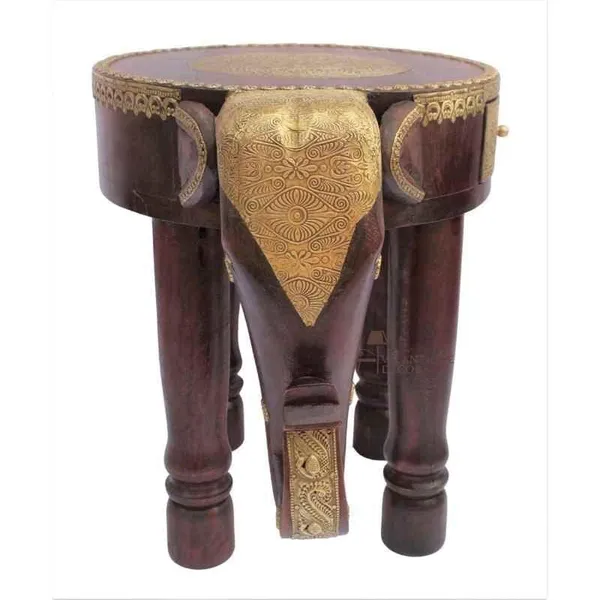 Product_Summary_Preet_Gallery_Coffee_Table_Brass_Embossed_Wooden_Cocktail_Home_Decors_Lamp_Table_Showpiece_Elephant_Elephant_Side_Table_Round_Gold