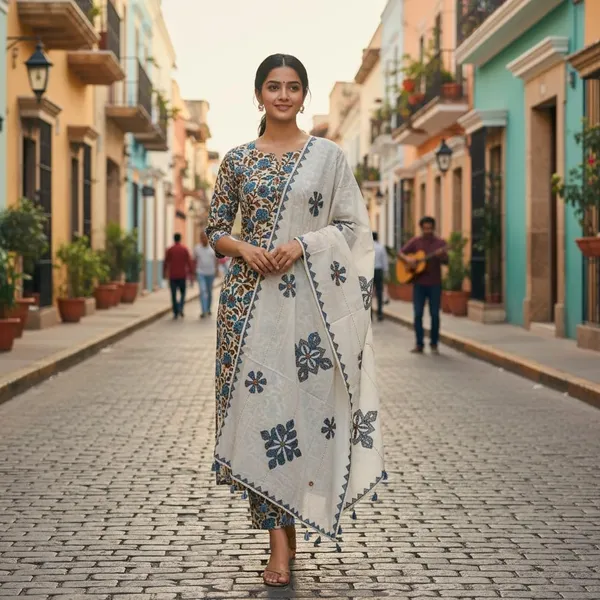 Ajrakh_Printed_Cotton_Unstitched_Dress_Material_For_Women_Red_Black_Ethnic_Suit_Fabric_Floral_Print_Cotton_Dress_Material