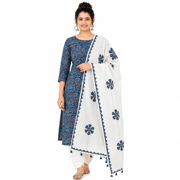 Ajrakh_Printed_Cotton_Unstitched_Dress_Material_For_Women_Red_Black_Ethnic_Suit_Fabric_Floral_Print_Cotton_Dress_Material