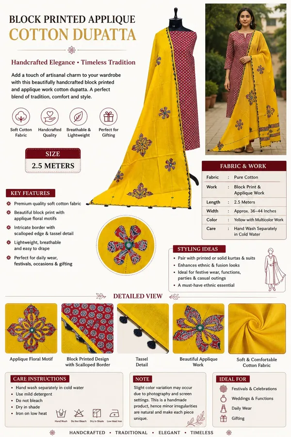 Pure_Cotton_Unstitched_Salwar_Suit_Material_3_Piece_Set_for_Women_|_Printed,_Applique_Kurta,_Trouser/Pant_&_Dupatta_Set