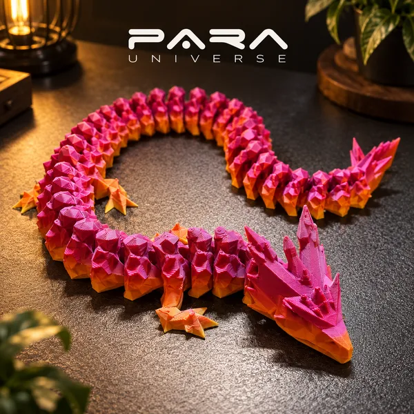 Para__Pink_And_Orange_Articulated_Dragon_Desk_Decor