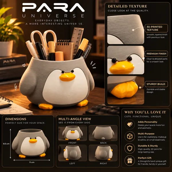 Para__3D_Printed_Penguin_Desk_Organizer