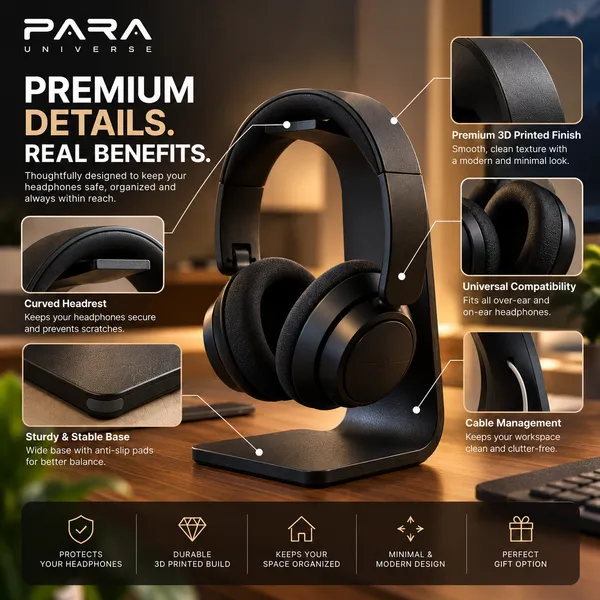 Para__Black_3D_Printed_Headphone_Stand
