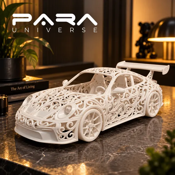 Para__White_Filigree_Sports_Car_Showpiece