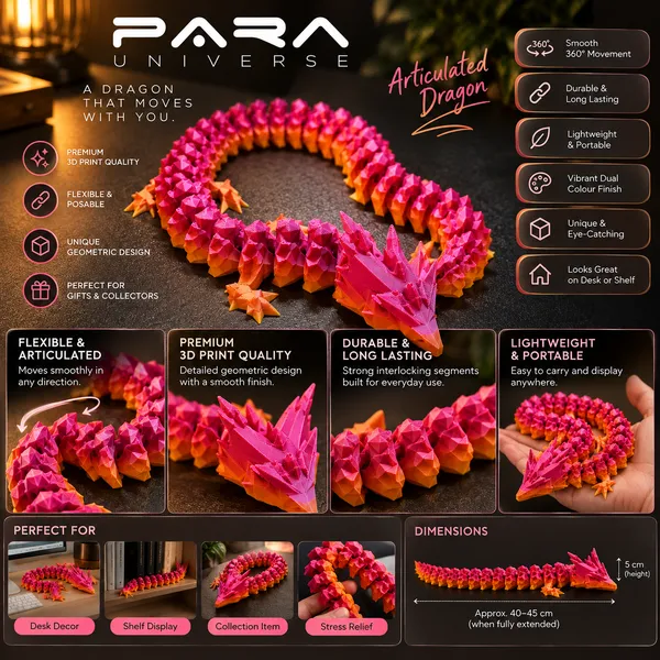 Para__Pink_And_Orange_Articulated_Dragon_Desk_Decor