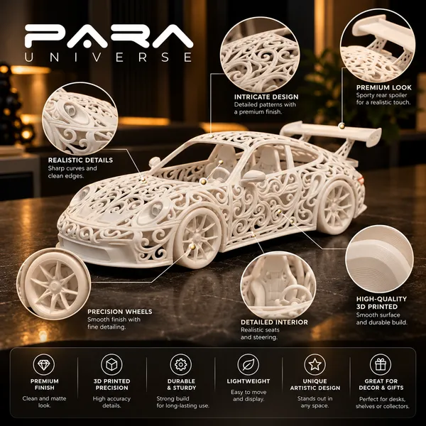 Para__White_Filigree_Sports_Car_Showpiece