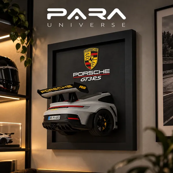 Para__Black_Modern_Porsche_GT3RS_3D_Wall_Art_Frame