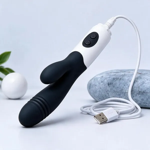 Black_Silicone_Waterproof_Rabbit_Vibrator_For_Women