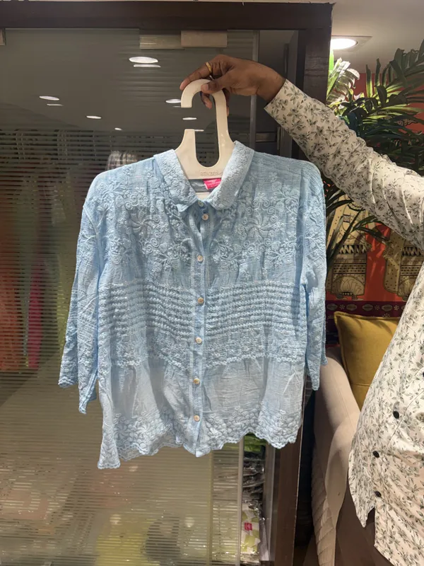 Light_Blue_Mull_Cotton_Relaxed_Floral_Embroidered_Shirt_For_Women