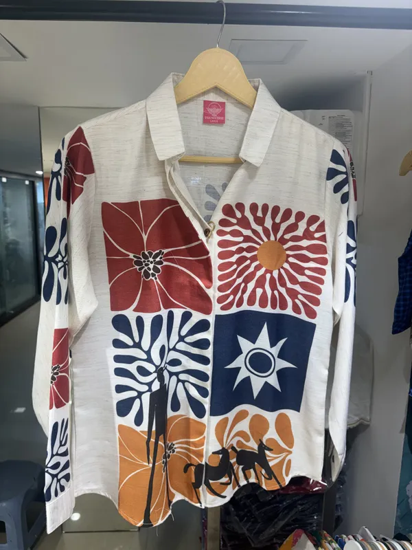 White_Linen-Cotton_Relaxed_Fit_Artistic_Print_Shirt_For_Women