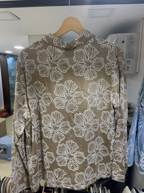 Beige_Cotton_Straight_Floral_Print_Shirt_For_Women