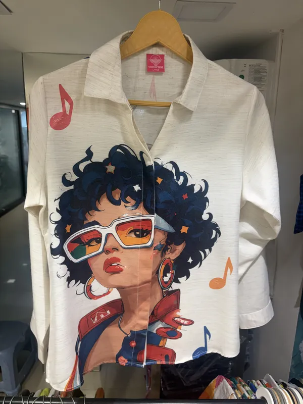 White_Linen-Cotton_Relaxed_Fit_Music_Graphic_Print_Shirt_For_Women
