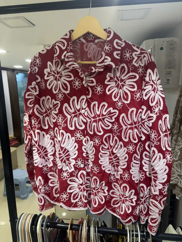 Maroon_Cotton_Relaxed_Floral_Embroidered_Shirt_For_Women