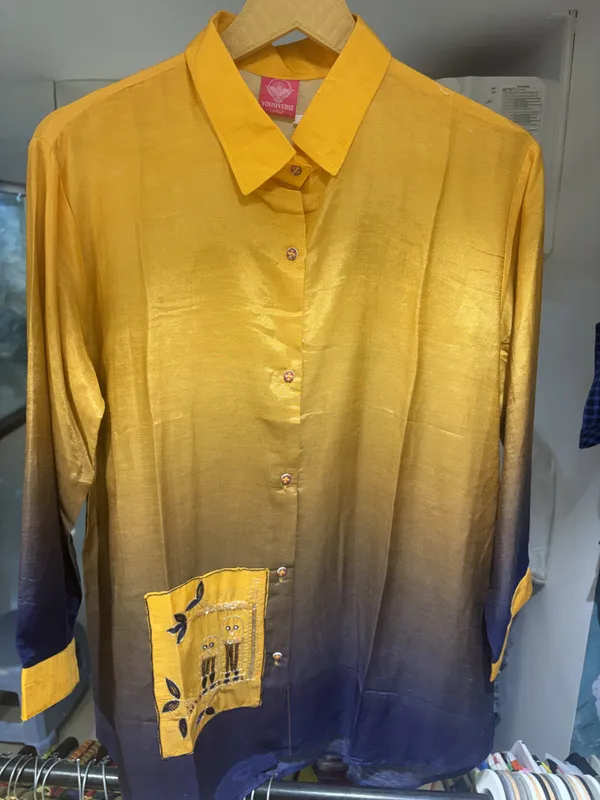 Yellow_Blue_Crepe_Relaxed_Fit_Colour_Block_Shirt_For_Women