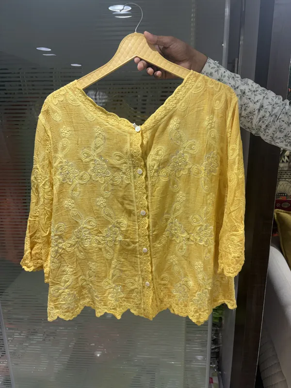 Yellow_Mull_Cotton_Relaxed_Floral_Embroidered_Shirt_For_Women