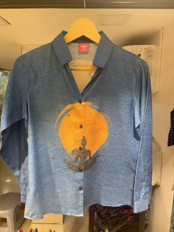Blue_Linen_Cotton_Relaxed_Graphic_Art_Print_Shirt_For_Women