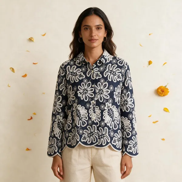 Black_Shiny_Floral_Cotton