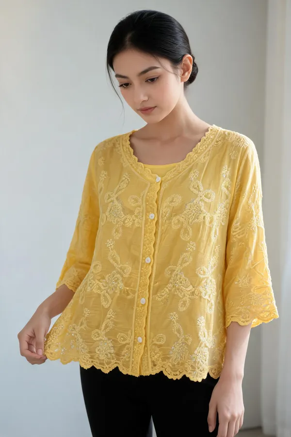 Yellow_Mull_Cotton_Relaxed_Floral_Embroidered_Shirt_For_Women