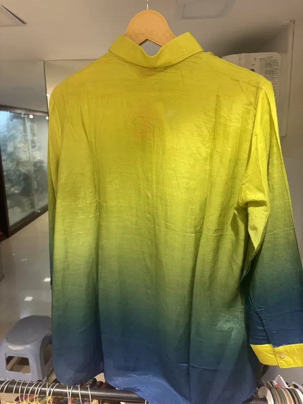 Yellow_Blue_Crepe_Relaxed_Ombre_Colorblock_Shirt_For_Women