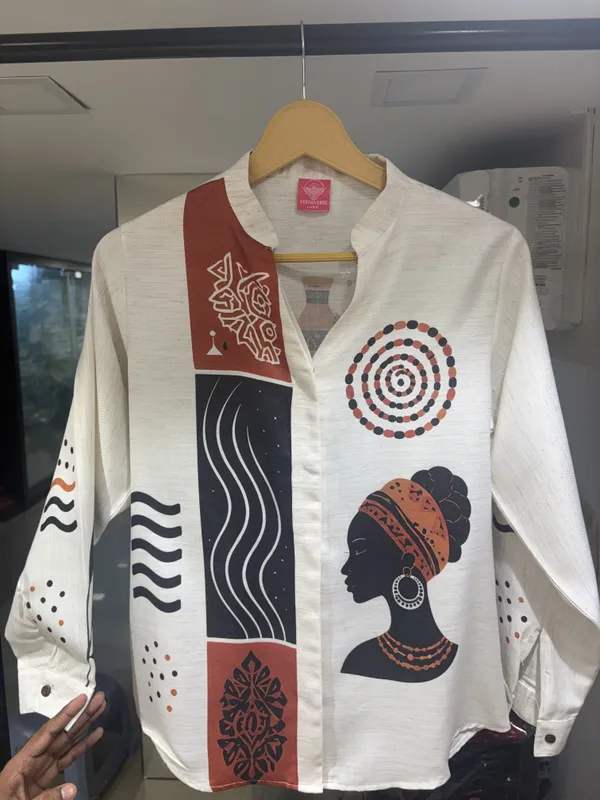 White_Linen_Cotton_Relaxed_Graphic_Art_Print_Shirt_For_Women