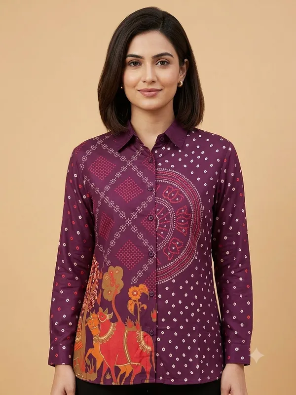 Purple_Muslin_Relaxed_Fit_Geometric_Figurative_Print_Shirt_For_Women