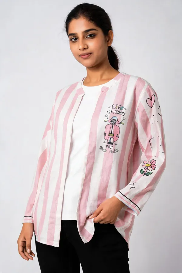 Pink_And_White_Linen_Cotton_Relaxed_Striped_Graphic_Shirt_For_Women