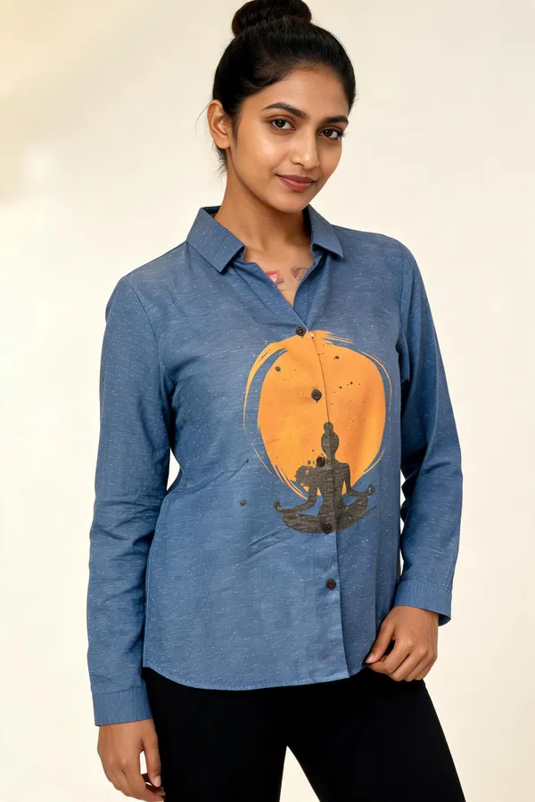 Blue_Linen_Cotton_Relaxed_Graphic_Art_Print_Shirt_For_Women