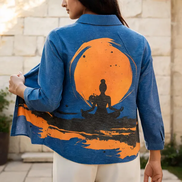 Blue_Linen_Cotton_Relaxed_Graphic_Art_Print_Shirt_For_Women