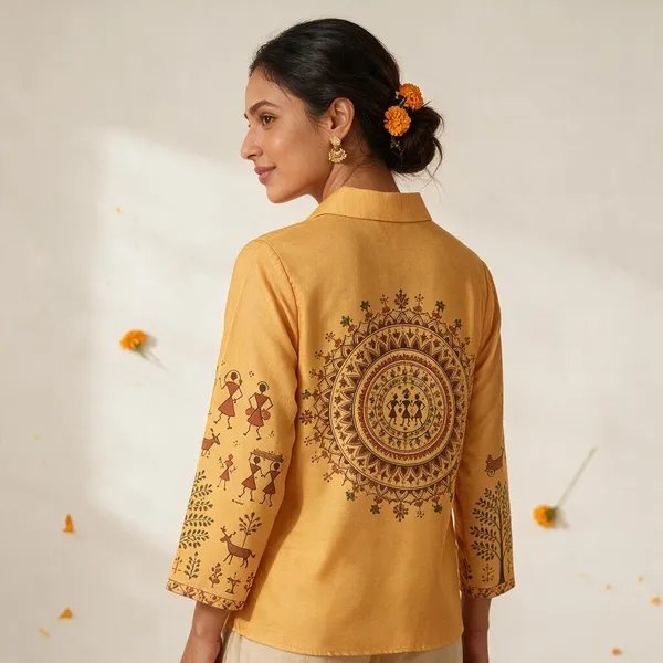Warli_Art_Lady_Linen