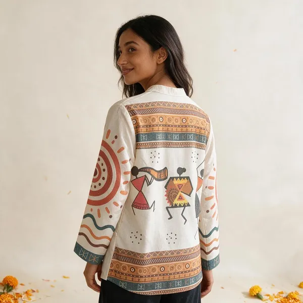 White_Warli_Art_Linen