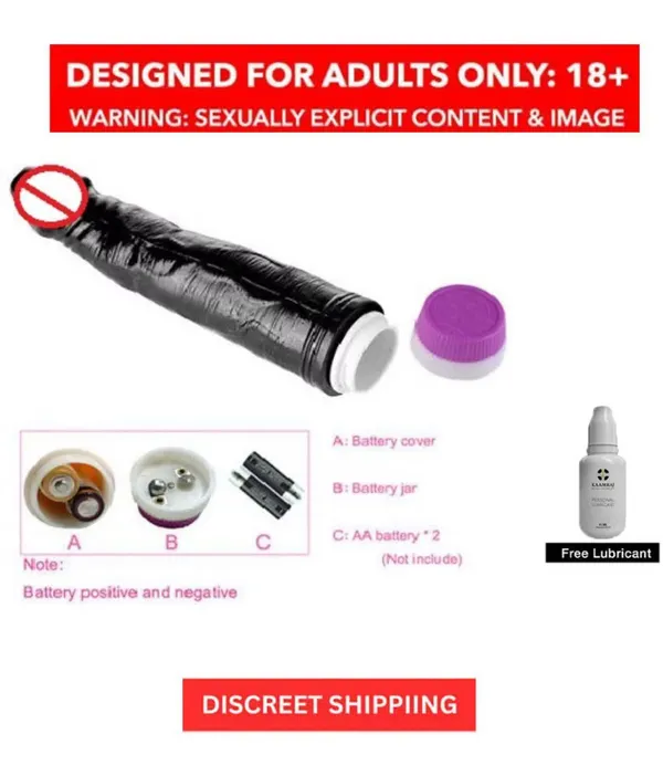 Luvora_Black_Silicone_Rechargeable_Realistic_Vibrating_Dildo