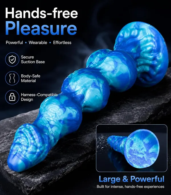 Luvora_Blue_Silicone_3-Knot_Tapered_Adult_Toy
