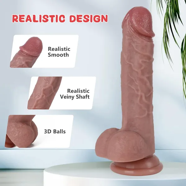 7.8"_Realistic_Flesh_Liquid_Silicone_Dildo_with_Strong_Suction_Cup