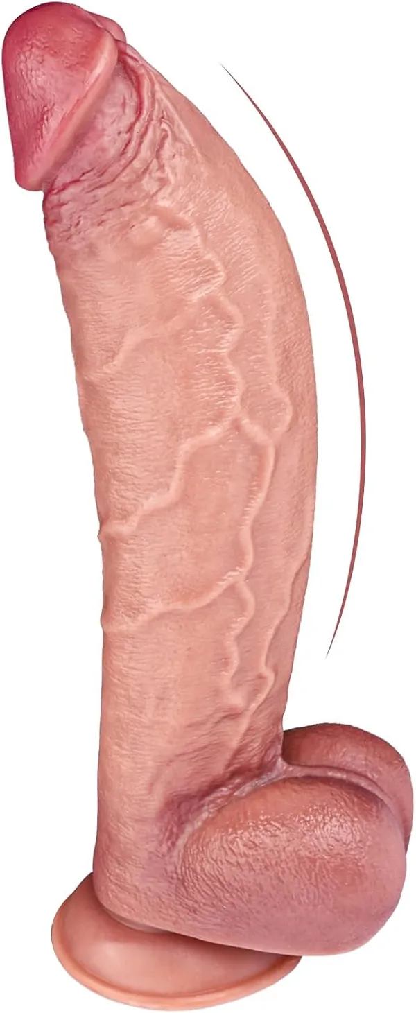 7.8"_Realistic_Flesh_Liquid_Silicone_Dildo_with_Strong_Suction_Cup