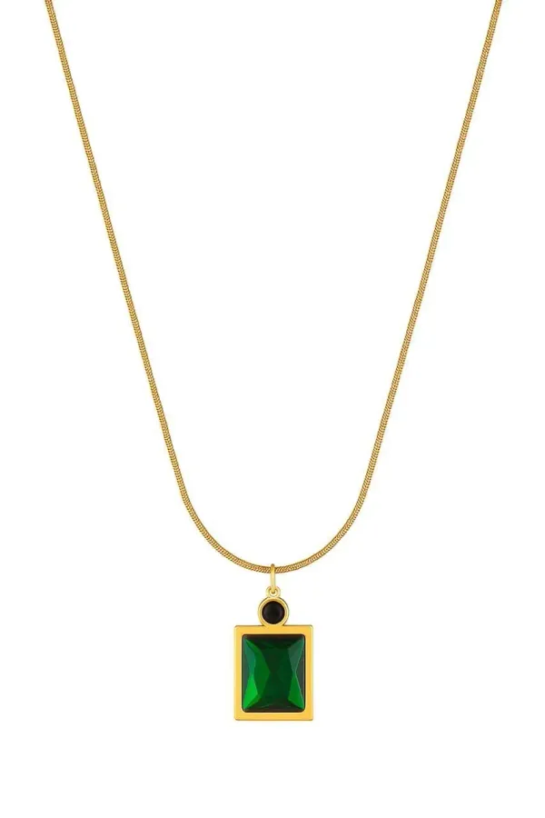 Gold_And_Emerald_Green_Stainless_Steel_Necklace_For_Women