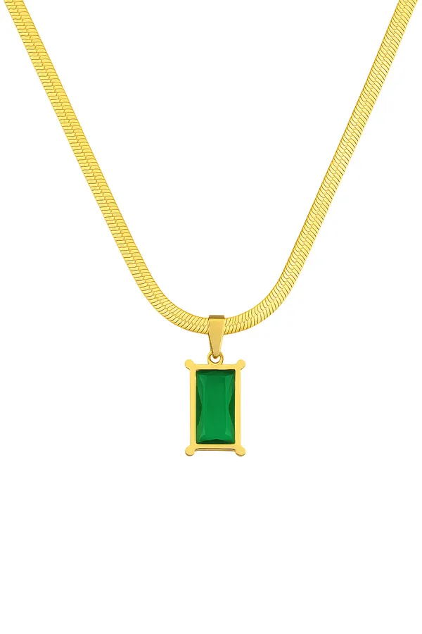 Gold_And_Emerald_Green_Stainless_Steel_Necklace_For_Women