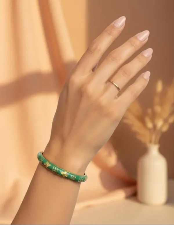 Gold_And_Green_Copper_Bracelet_For_Women