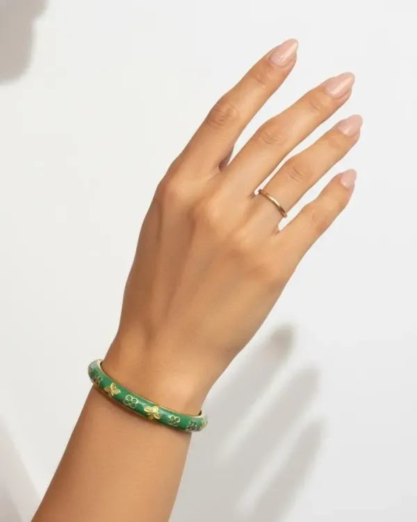 Gold_And_Green_Copper_Bracelet_For_Women