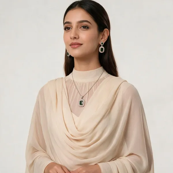 IRAZ_Women's_Silver-Tone_Crystal_Necklace_and_Earrings_Jewellery_Set_PVD_Plated