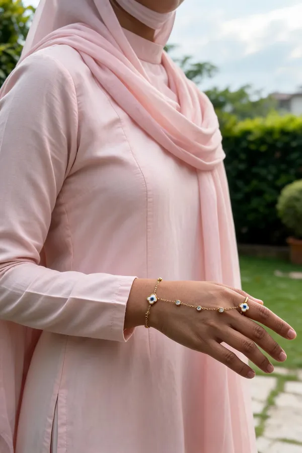 Gold_Stainless_Steel_Bracelet_/_Hand_Chain_For_Women