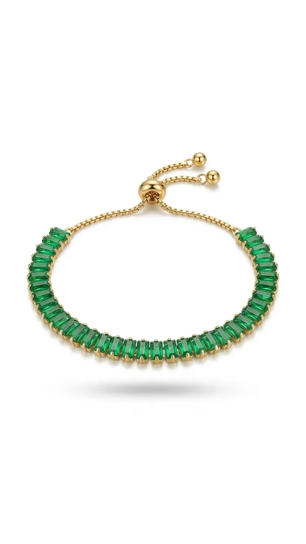 IRAZ_Tennis_Bracelet_with_Green_Crystals_