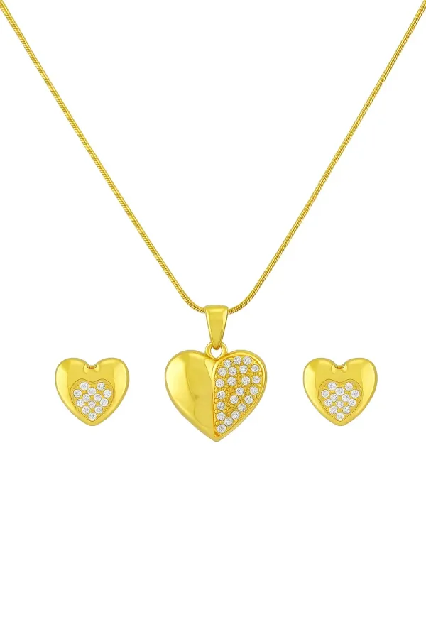 Gold_And_White_Stainless_Steel_Necklace_And_Earrings_Set_For_Women