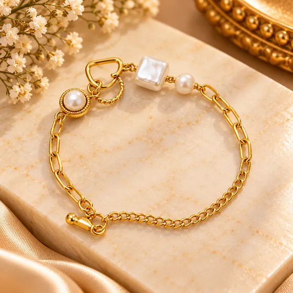 Gold_And_White_Stainless_Steel_Bracelet_For_Women
