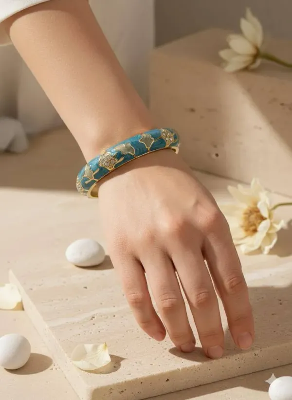 Gold_And_Blue_Copper_Bracelet_For_Women